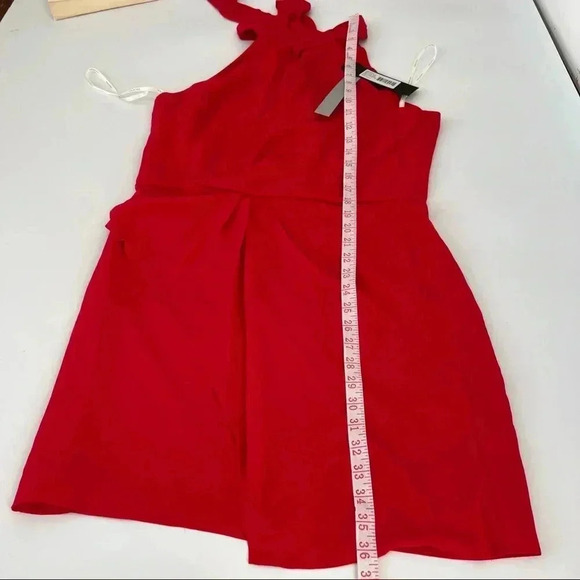 Halston Womens Jade Sleeveless Faux-Wrap Halter Mini Dress Size 8 - Picture 7 of 7